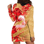 Dolphins Rugby Hoodie Dress Fierce Mascot Geometric Tribal Art