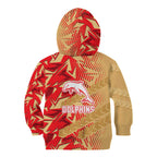 Dolphins Rugby Kid Hoodie Fierce Mascot Geometric Tribal Art