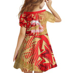 Dolphins Rugby Kid Short Sleeve Dress Fierce Mascot Geometric Tribal Art