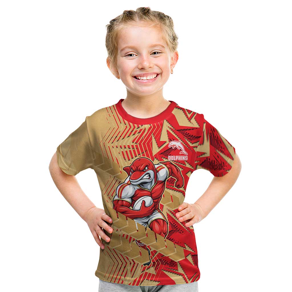 Dolphins Rugby Kid T Shirt Fierce Mascot Geometric Tribal Art