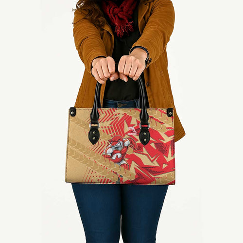 Dolphins Rugby Leather Bag Fierce Mascot Geometric Tribal Art