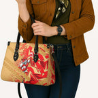 Dolphins Rugby Leather Bag Fierce Mascot Geometric Tribal Art