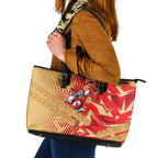 Dolphins Rugby Leather Tote Bag Fierce Mascot Geometric Tribal Art
