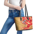 Dolphins Rugby Leather Tote Bag Fierce Mascot Geometric Tribal Art