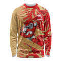 Dolphins Rugby Long Sleeve Shirt Fierce Mascot Geometric Tribal Art