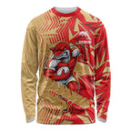 Dolphins Rugby Long Sleeve Shirt Fierce Mascot Geometric Tribal Art