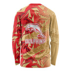 Dolphins Rugby Long Sleeve Shirt Fierce Mascot Geometric Tribal Art