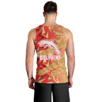 Dolphins Rugby Men Tank Top Fierce Mascot Geometric Tribal Art