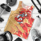 Dolphins Rugby Men Tank Top Fierce Mascot Geometric Tribal Art