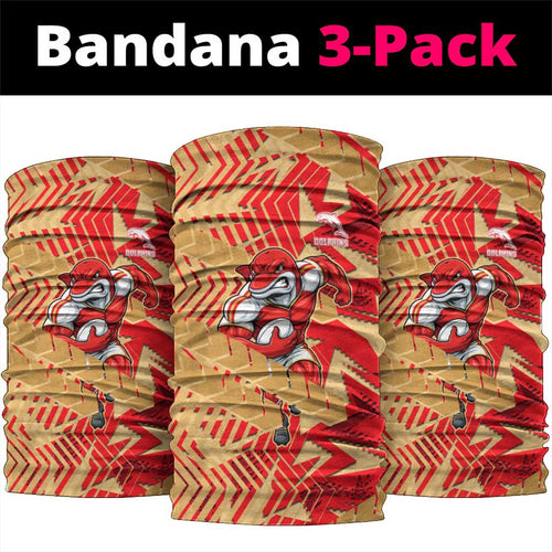 Dolphins Rugby Neck Gaiter Fierce Mascot Geometric Tribal Art