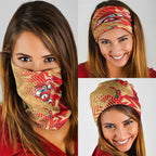 Dolphins Rugby Neck Gaiter Fierce Mascot Geometric Tribal Art