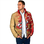 Dolphins Rugby Padded Jacket Fierce Mascot Geometric Tribal Art