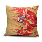 Dolphins Rugby Pillow Cover Fierce Mascot Geometric Tribal Art