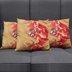 Dolphins Rugby Pillow Cover Fierce Mascot Geometric Tribal Art