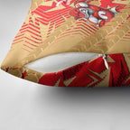 Dolphins Rugby Pillow Cover Fierce Mascot Geometric Tribal Art