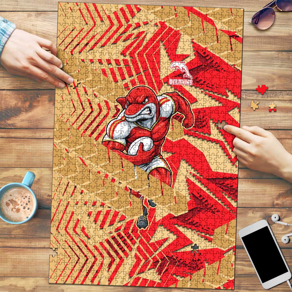 Dolphins Rugby Puzzle Fierce Mascot Geometric Tribal Art
