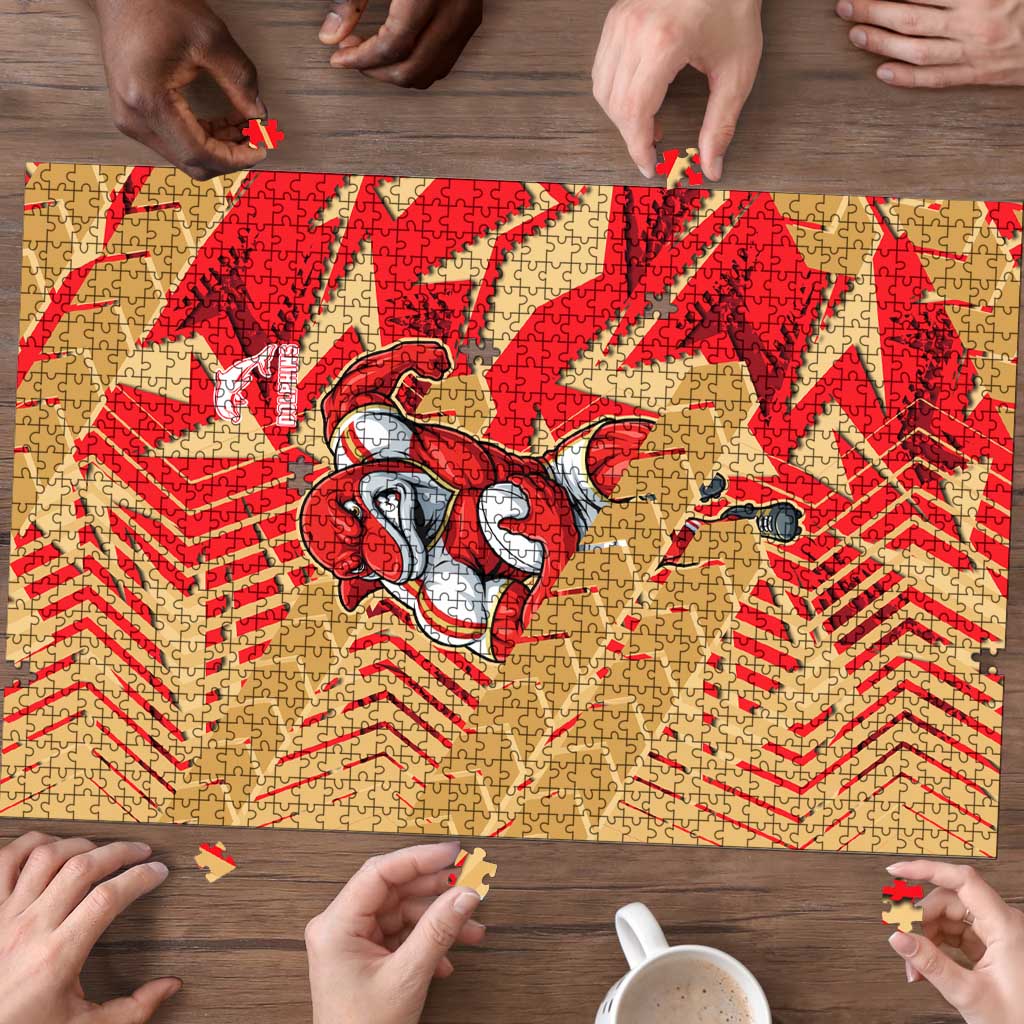 Dolphins Rugby Puzzle Fierce Mascot Geometric Tribal Art