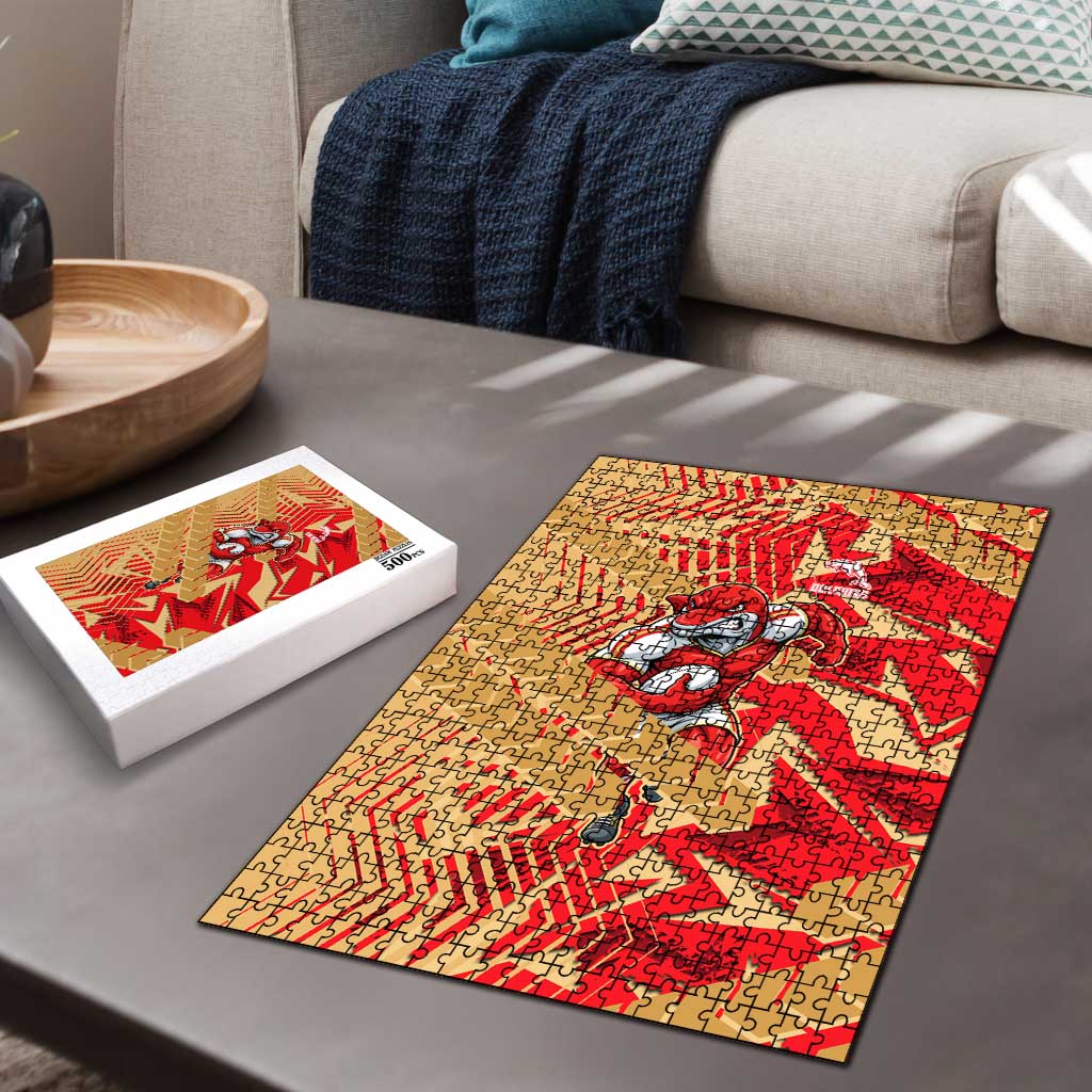Dolphins Rugby Puzzle Fierce Mascot Geometric Tribal Art