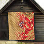 Dolphins Rugby Quilt Fierce Mascot Geometric Tribal Art