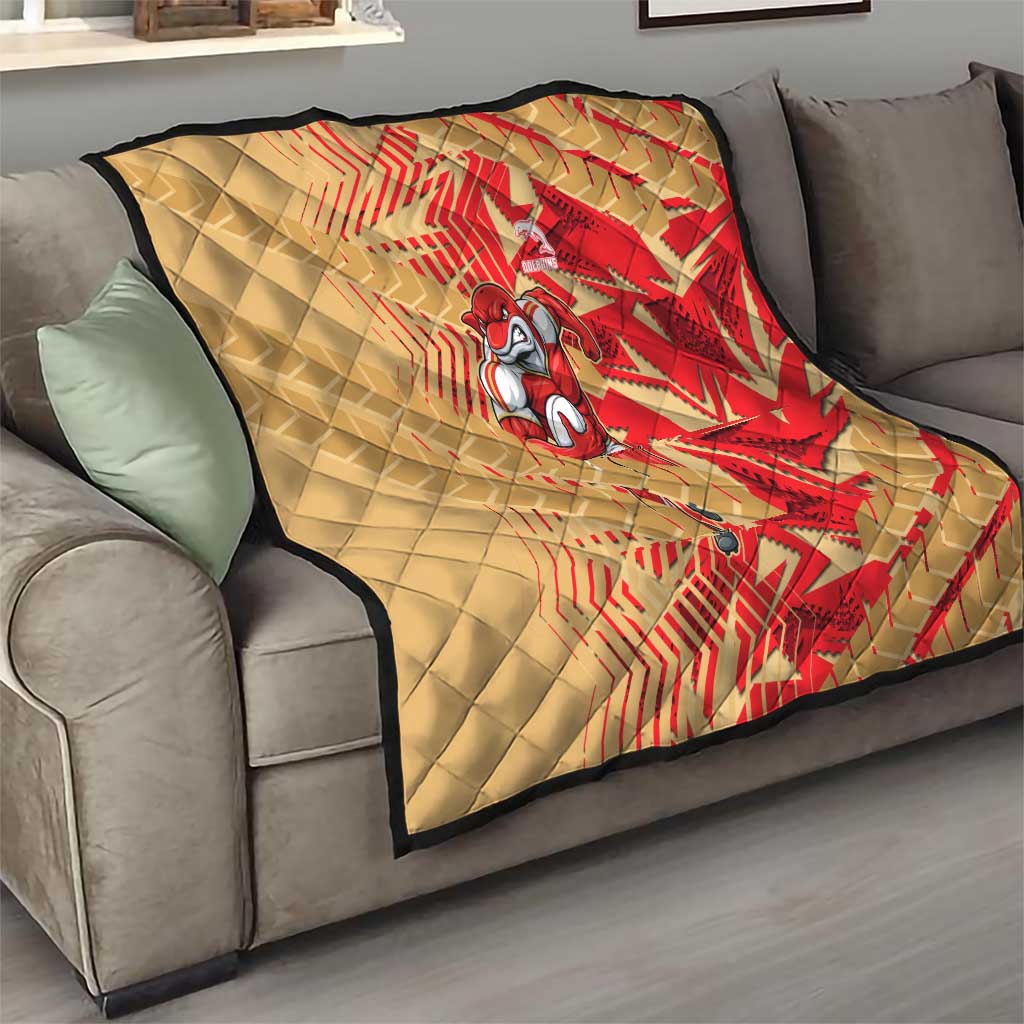 Dolphins Rugby Quilt Fierce Mascot Geometric Tribal Art
