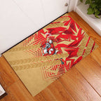 Dolphins Rugby Rubber Doormat Fierce Mascot Geometric Tribal Art