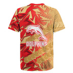 Dolphins Rugby Rugby Jersey Fierce Mascot Geometric Tribal Art