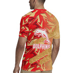 Dolphins Rugby Rugby Jersey Fierce Mascot Geometric Tribal Art