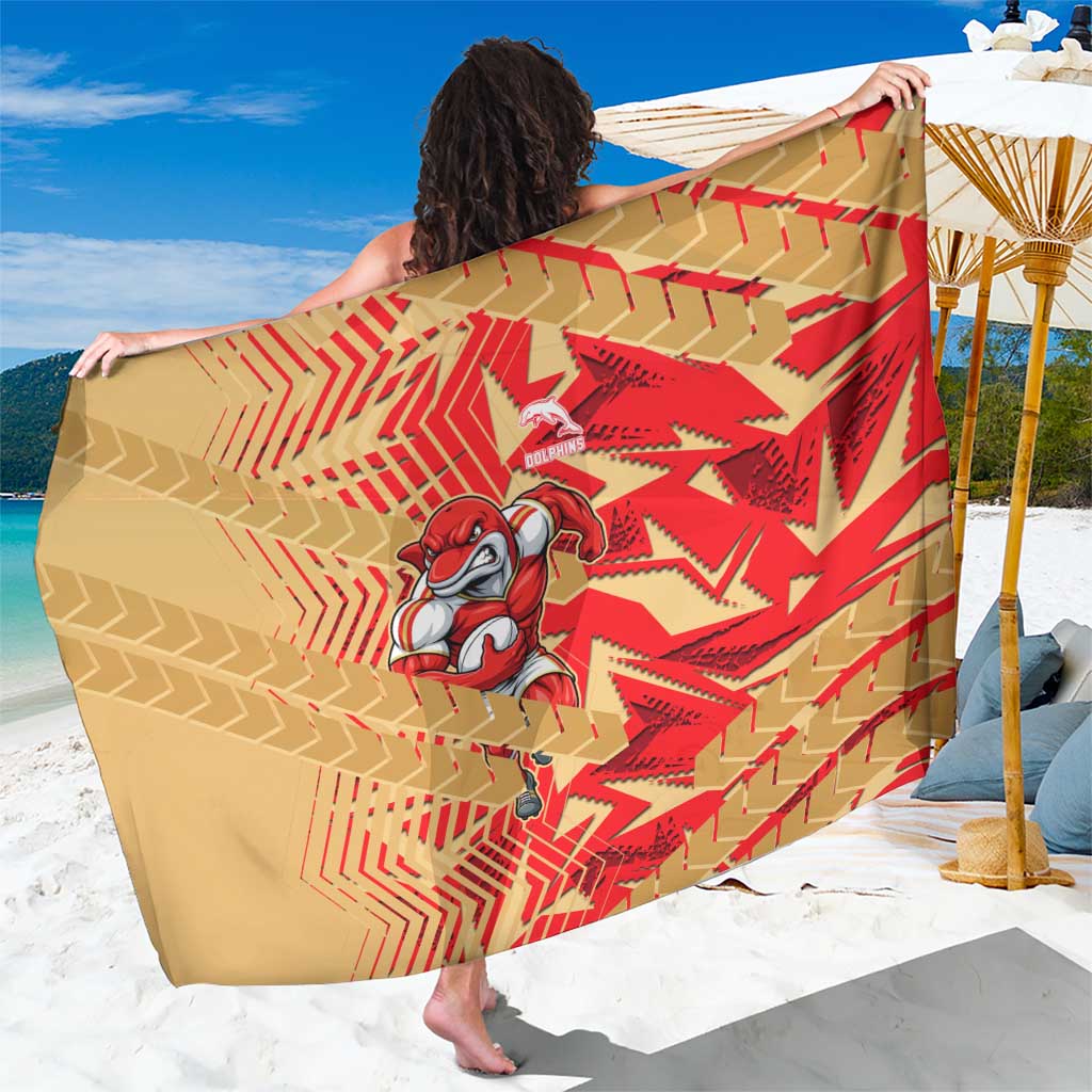 Dolphins Rugby Sarong Fierce Mascot Geometric Tribal Art