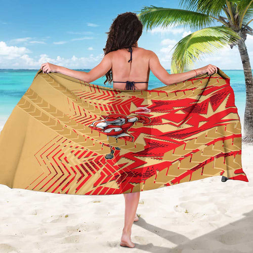 Dolphins Rugby Sarong Fierce Mascot Geometric Tribal Art
