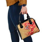 Dolphins Rugby Shoulder Handbag Fierce Mascot Geometric Tribal Art