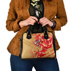 Dolphins Rugby Shoulder Handbag Fierce Mascot Geometric Tribal Art