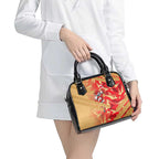 Dolphins Rugby Shoulder Handbag Fierce Mascot Geometric Tribal Art