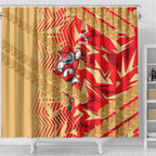 Dolphins Rugby Shower Curtain Fierce Mascot Geometric Tribal Art