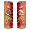Dolphins Rugby Skinny Tumbler Fierce Mascot Geometric Tribal Art