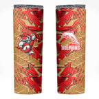 Dolphins Rugby Skinny Tumbler Fierce Mascot Geometric Tribal Art