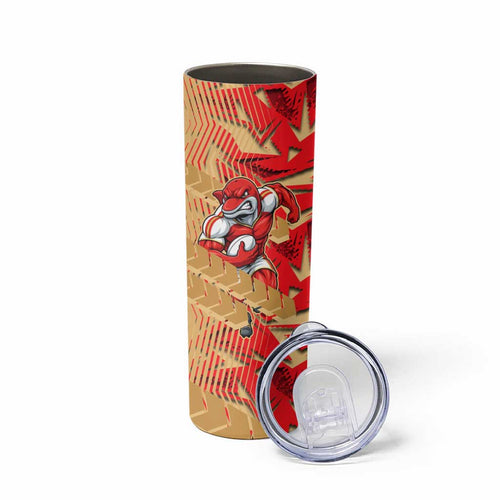 Dolphins Rugby Skinny Tumbler Fierce Mascot Geometric Tribal Art