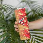 Dolphins Rugby Skinny Tumbler Fierce Mascot Geometric Tribal Art