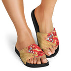 Dolphins Rugby Slide Sandals Fierce Mascot Geometric Tribal Art
