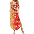 Dolphins Rugby Summer Maxi Dress Fierce Mascot Geometric Tribal Art