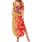 Dolphins Rugby Summer Maxi Dress Fierce Mascot Geometric Tribal Art