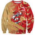 Dolphins Rugby Sweatshirt Fierce Mascot Geometric Tribal Art