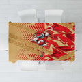 Dolphins Rugby Tablecloth Fierce Mascot Geometric Tribal Art