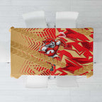 Dolphins Rugby Tablecloth Fierce Mascot Geometric Tribal Art