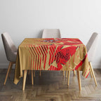 Dolphins Rugby Tablecloth Fierce Mascot Geometric Tribal Art