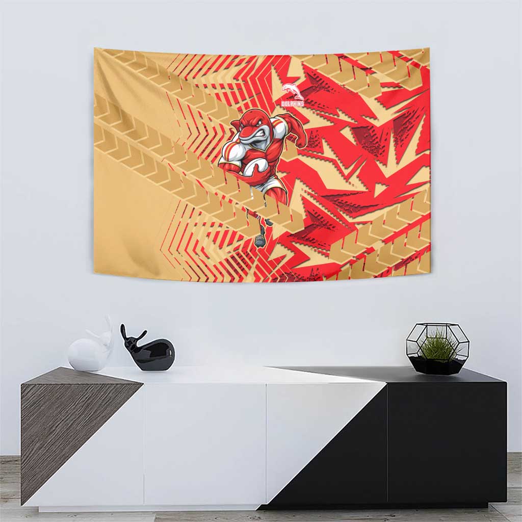 Dolphins Rugby Tapestry Fierce Mascot Geometric Tribal Art