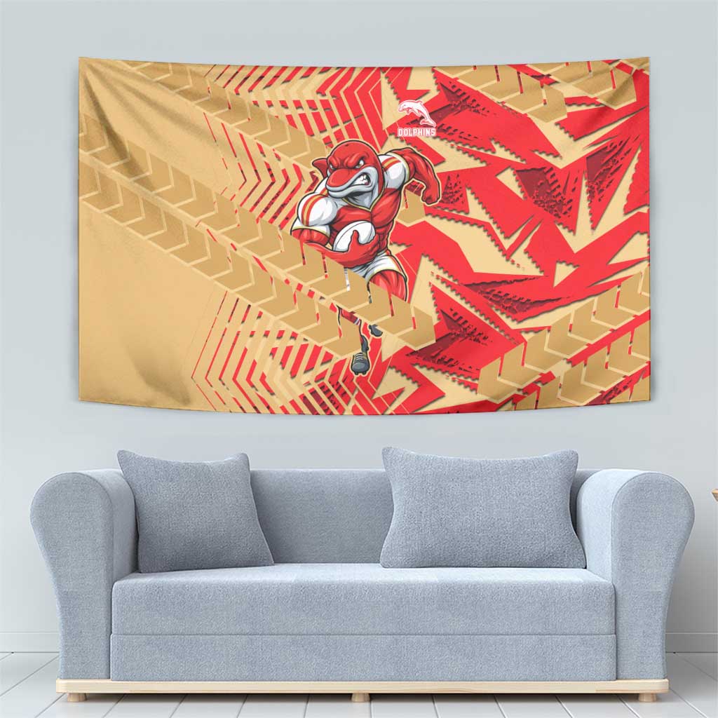 Dolphins Rugby Tapestry Fierce Mascot Geometric Tribal Art