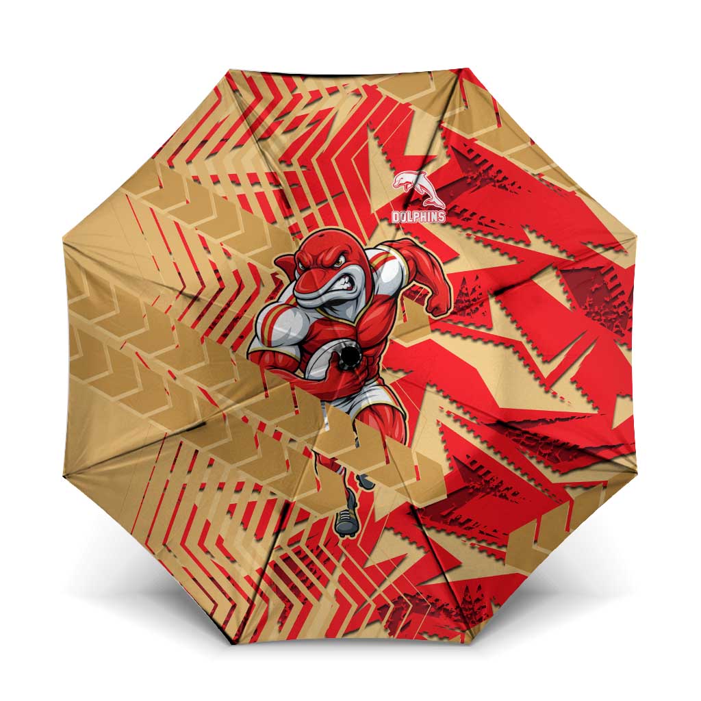 Dolphins Rugby Umbrella Fierce Mascot Geometric Tribal Art