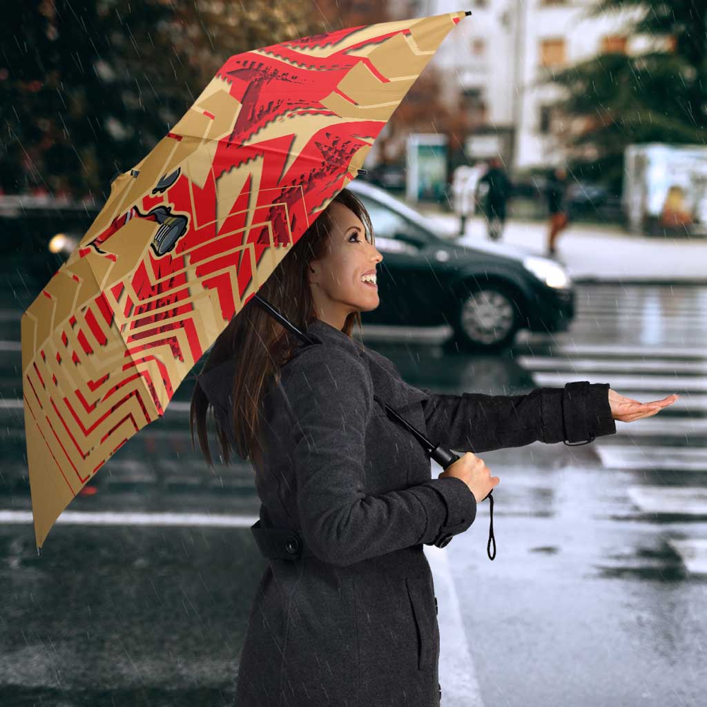 Dolphins Rugby Umbrella Fierce Mascot Geometric Tribal Art