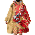 Dolphins Rugby Wearable Blanket Hoodie Fierce Mascot Geometric Tribal Art