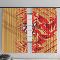Dolphins Rugby Window Curtain Fierce Mascot Geometric Tribal Art